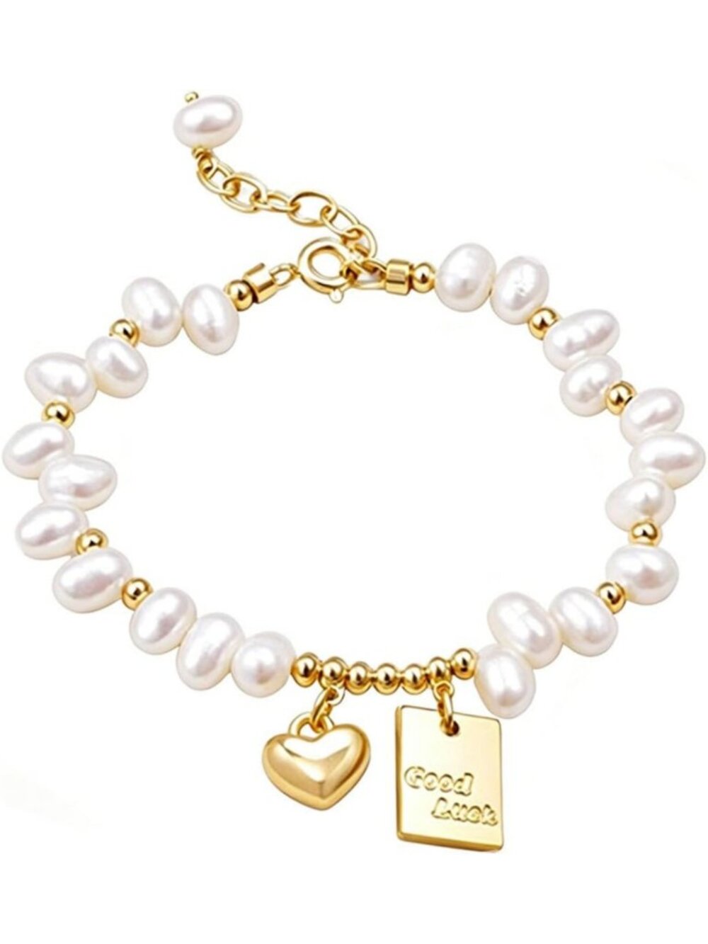 Elegant 14K Gold Plated Freshwater Baroque Pearl Bracelet for Women - Chic